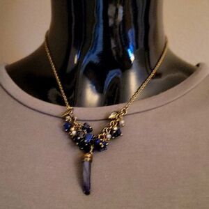 Crystal with Beads Necklace. Boho Chic